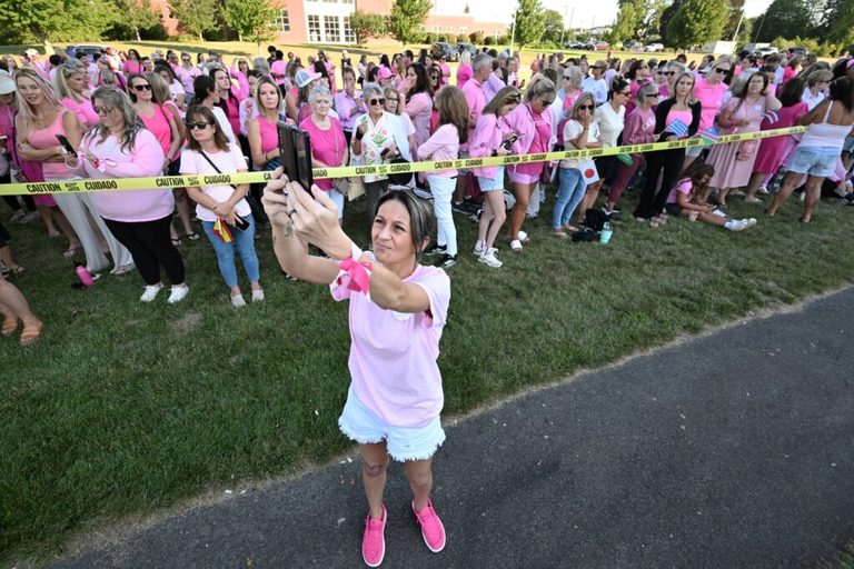 Women In Pink Gather In Plymouth To Support Lindsay Clancy And Raise Postpartum