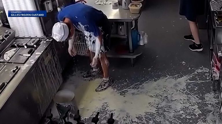 Worker Slips And Spills Custard At Gilles Frozen Custard In Fond Du Lac