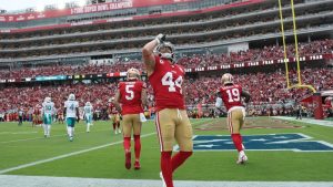 49Ers Fullback Kyle Juszczyk Fined 14 926 For Beer Chug Celebration
