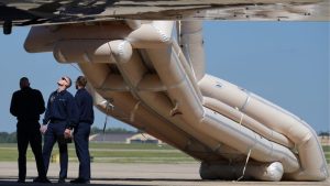 Air Force One S New Inflatable Slide Tested Before President Trump S Dallas Trip