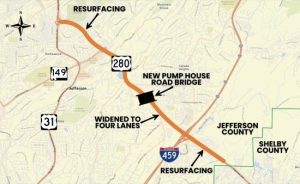 Aldot Opens Widened U S 280 Between Shades Creek Parkway And I 459