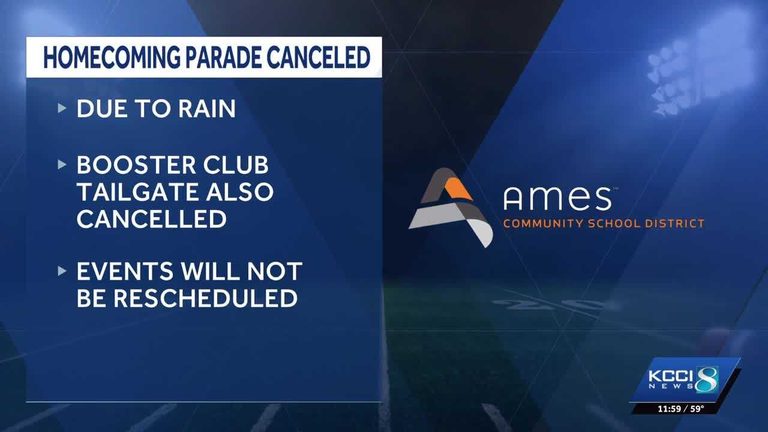 Ames School District Cancels Homecoming Parade Due To Rain