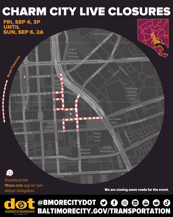 Baltimore Prepares For Charm City Live With Road Closures And Parking Limits