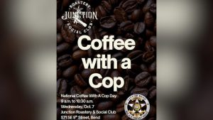 Bend Police Host National Coffee With A Cop Day On Oct 7 At Junction Roastery