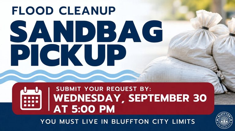 Bluffton City Offers Free Sandbag Pickup For Flood Cleanup Requests Due Sept 30