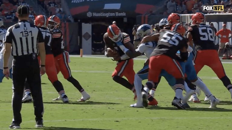 Browns Lose Key Facemask Penalty On Deshaun Watson In Week 3 Loss To Panthers