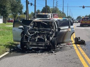Clearwater School Bus Rear Ended Vehicle Catches Fire No Injuries Reported