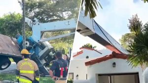 Crane And Truck Topple Onto Fort Lauderdale Home No Injuries Reported