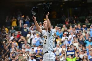Cubs Center Fielder Pete Crow Armstrong And Brewers Rookie Jacob Misiorowski Shi