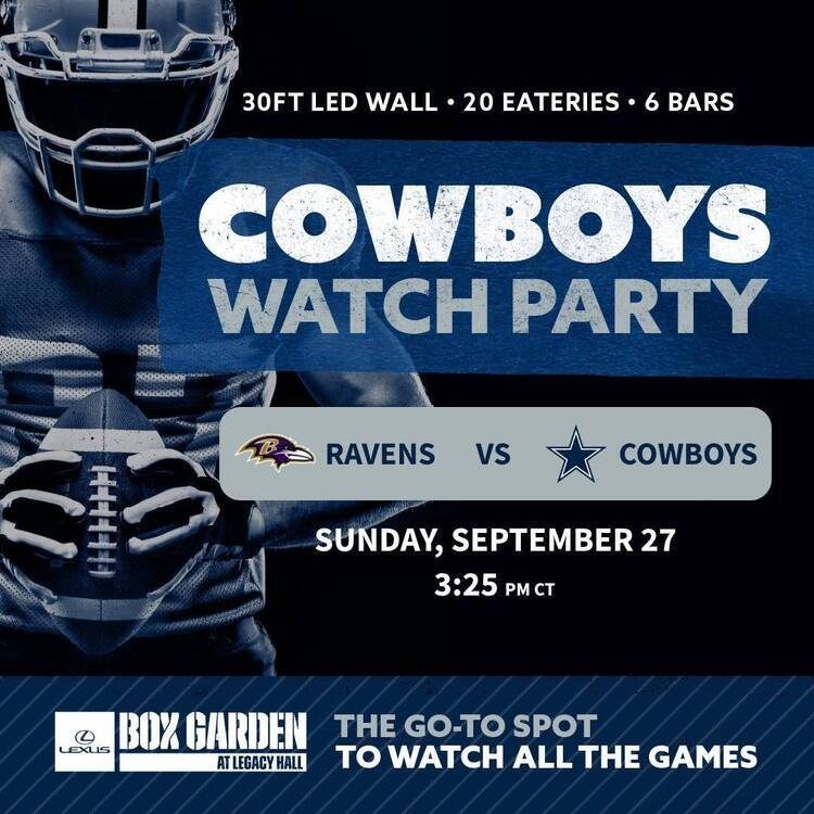 Dallas Cowboys Watch Party Ravens Vs Cowboys At Legacy Hall Plano