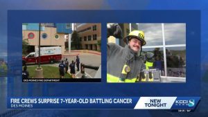 Des Moines Firefighters Bring Surprise Visit To Young Cancer Patient