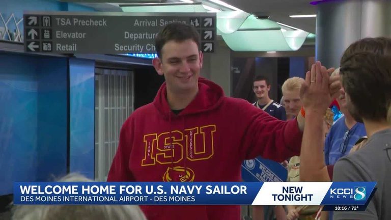 Des Moines Welcomes Navy Sailor Peyton Decker Home After 250 Day Deployment
