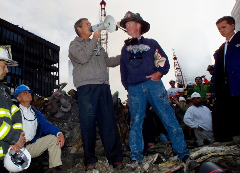 Firefighter Bob Beckwith S Unexpected Moment Beside President Bush At Ground Zer