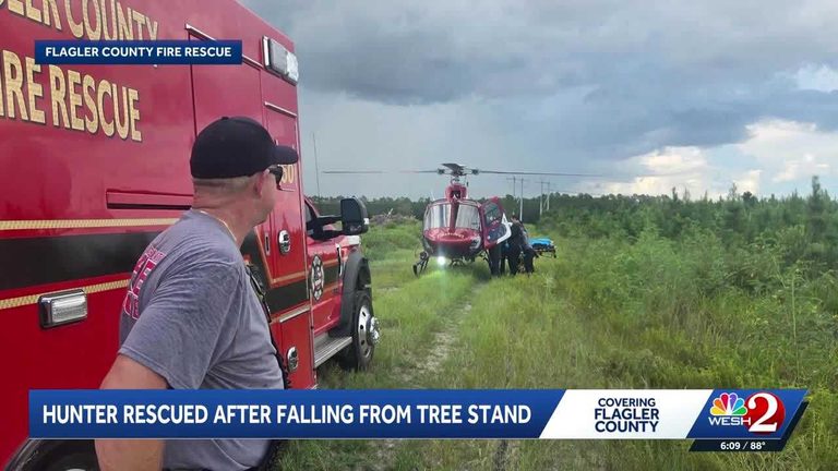 Flagler County Firefighters Rescue Hunter From Remote Tree Stand