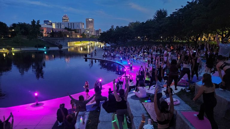 Full Moon Yoga Party Returns To Indianapolis Canal On Sept 26