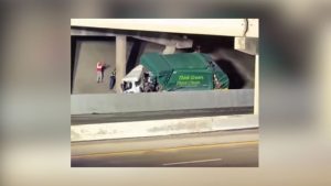 Garbage Truck Crash Closes Highway 287 Overpass In Fort Worth