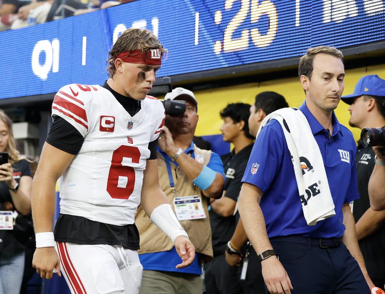 Giants Quarterback Jaxson Dart And Receiver Malik Nabers Sustain Injuries In Los