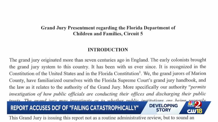 Grand Jury Report Says Florida Dcf Circuit 5 Failing To Protect Children And Vul