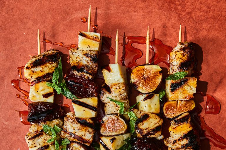 Greek Inspired Halibut And Halloumi Skewers Perfect For A Hearty Lunch