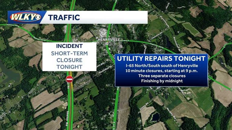 I 65 Near Henryville To Close Temporarily Tuesday Night For Utility Repairs