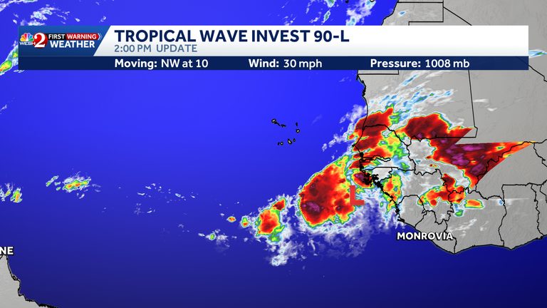 Invest 90 L Tropical Wave Moves Off West Africa Nhc Warns Of Possible Rain For C