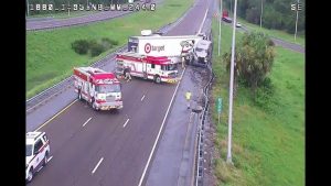 Jackknifed Semi Blocks Northbound I 95 Near Edgewater Motorists Urged To Use Alt