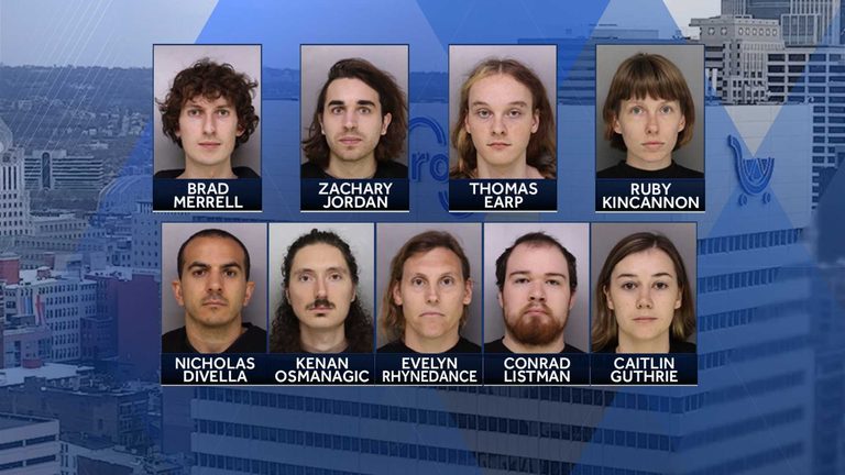 Kroger Headquarters Protest In Downtown Cincinnati Leads To Nine Arrests