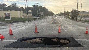Lakeland Intersection Closed After Hole Appears In Roadway