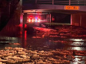 Lordsburg Police And Fire Rescue Driver From Flooded Car Under Highway 70