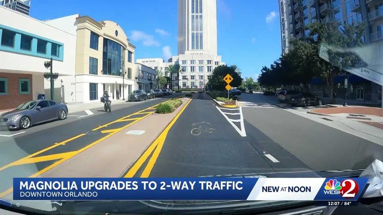 Magnolia Avenue Reopens With Two Way Traffic And New Parking In Downtown Orlando