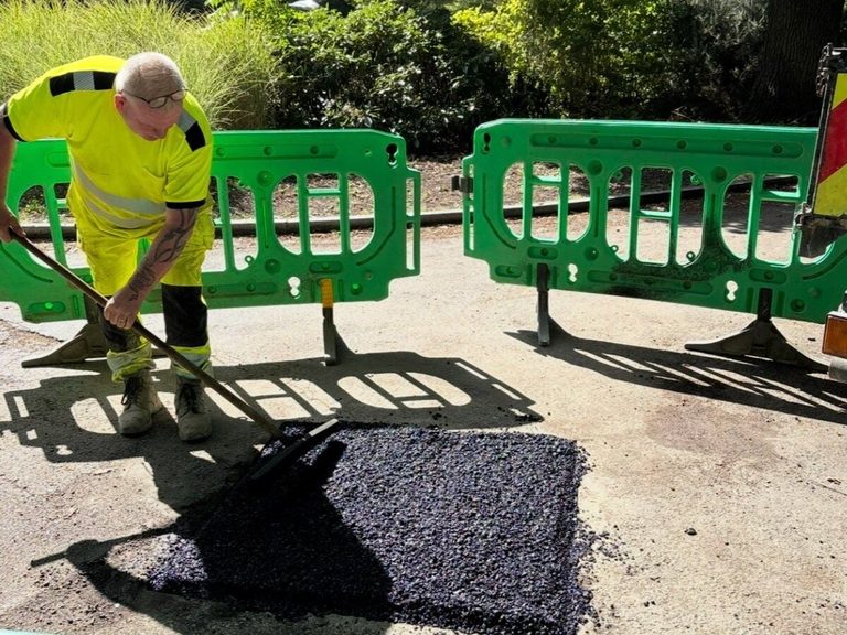 Maidstone Council Trials Recycled Clothing Pothole Repair In Local Parks