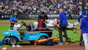 Mets First Baseman Jared Young Taken To Hospital After Collision With Pitcher No