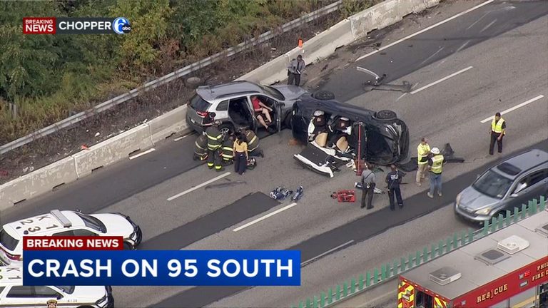 Multiple I 95 South Lanes Closed After Crash Near Betsy Ross Bridge