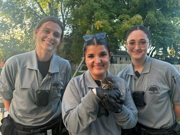 Neenah Police Department Rescues Kitten Trapped Under Porch
