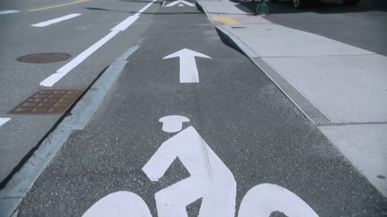 Newton Unveils Elevated Bike Lanes On Needham Street Amid Mixed Local Reaction