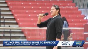 Nfl Hopeful Shiyazh Pete Inspires Shiprock High Students At Surprise Pep Rally