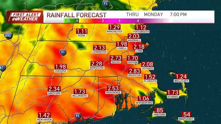 Nor Easter Brings Heavy Rain And Flooding Risk Across Eastern Massachusetts And