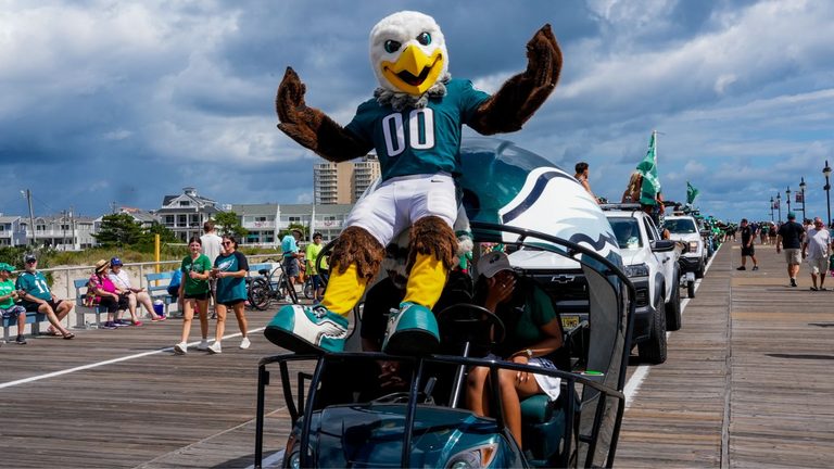 Ocean City Boardwalk Hosts Eagles Parade To Mark End Of Summer