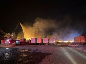 Pallet Fire Forces Temporary Closure Of Bellevue Road In Haughton
