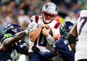 Patriots Rookie Quarterback Drake Maye Throws Three Picks In Opening Loss