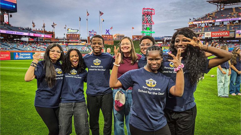 Pennsylvania School For The Deaf Celebrates Deaf Awareness Night At Phillies Gam