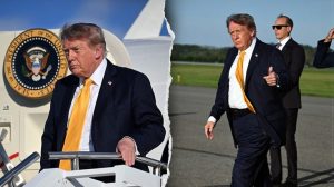 President Trump Shows Darker Hair On New Jersey Arrival Sparks Online Chatter