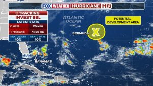 Quiet Atlantic Hurricane Start This Year As Invest 98L Drifts Far Offshore