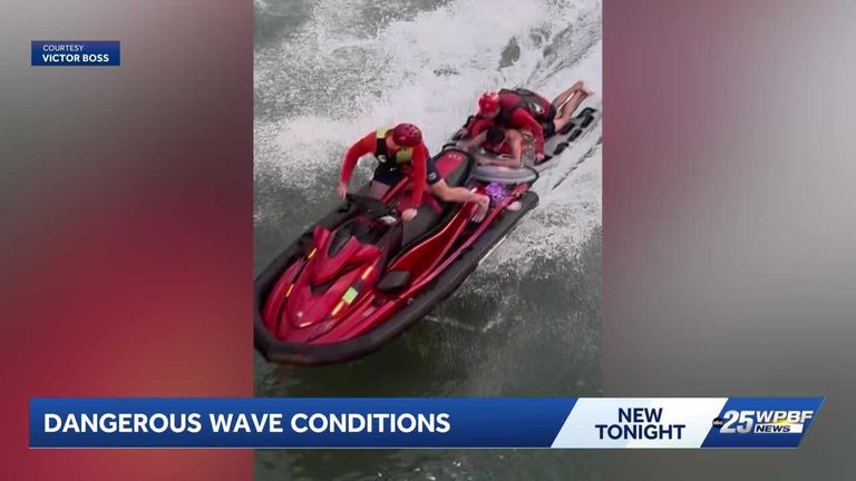 Rescue Crew Saves Swimmer From Rip Current As High Surf Hits Florida Coast