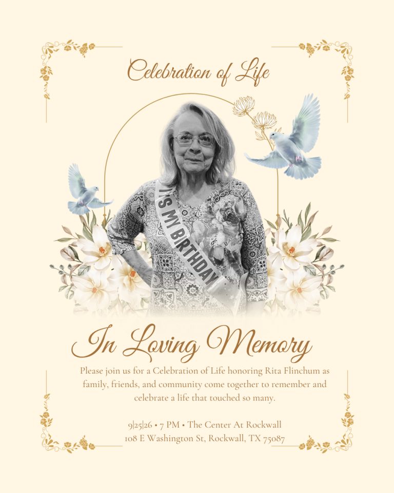 Rockwall Community Invited To Celebrate Life Of Long Time Volunteer Rita Flinchu