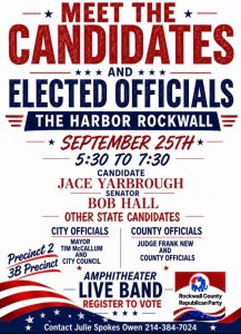 Rockwall Gop To Host Meet The Candidates Event At The Harbor On Sept 25