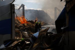 Russian Drone Strike Ignites Smoke Over Central Kyiv Historic District