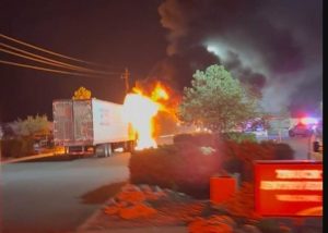 Semi Truck Fire At Lyon County Truck Stop Causes No Injuries