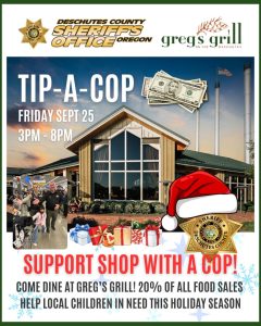 Sheriff S Office Hosts Tip A Cop Fundraiser At Greg S Grill To Support Bend Fami