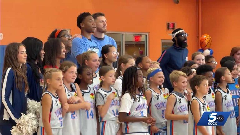 Thunder Players Coach Kids At Edmond Ymca Basketball League